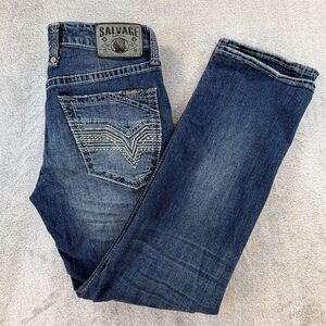 Salvage Mayhem Straight Men’s Stretch Jeans Buckle Medium Wash 31R